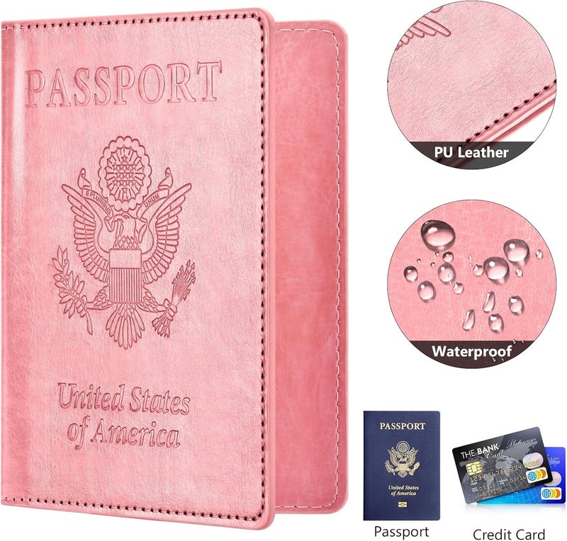 Eoehro Passport Holder for Travel Essentials-2Pack, Passport Wallet Cover Case for Travel Must Haves Accessories,Passport Book Holders for Women and Men - Image 3
